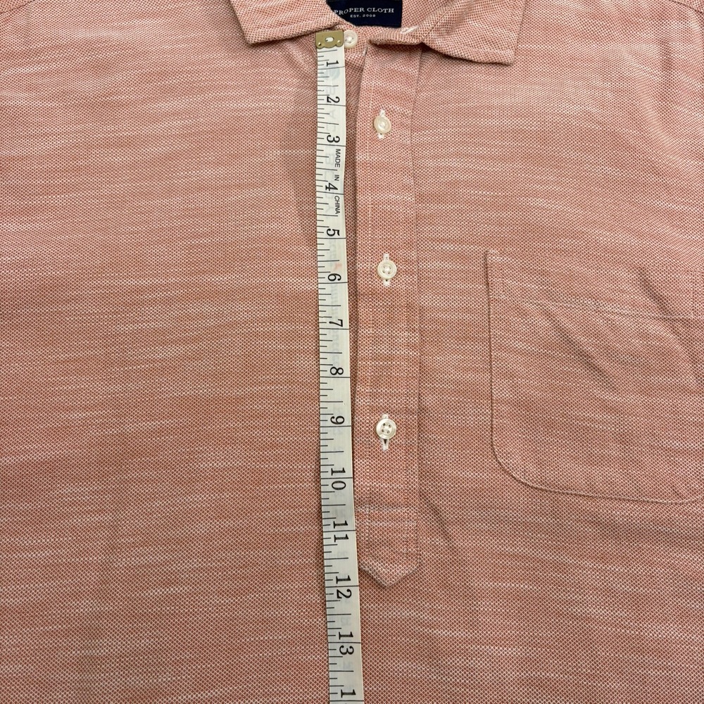 Proper Cloth Custom Mens Popover Shirt XL Slim L Classic Pink Melange LS - Picture 9 of 14